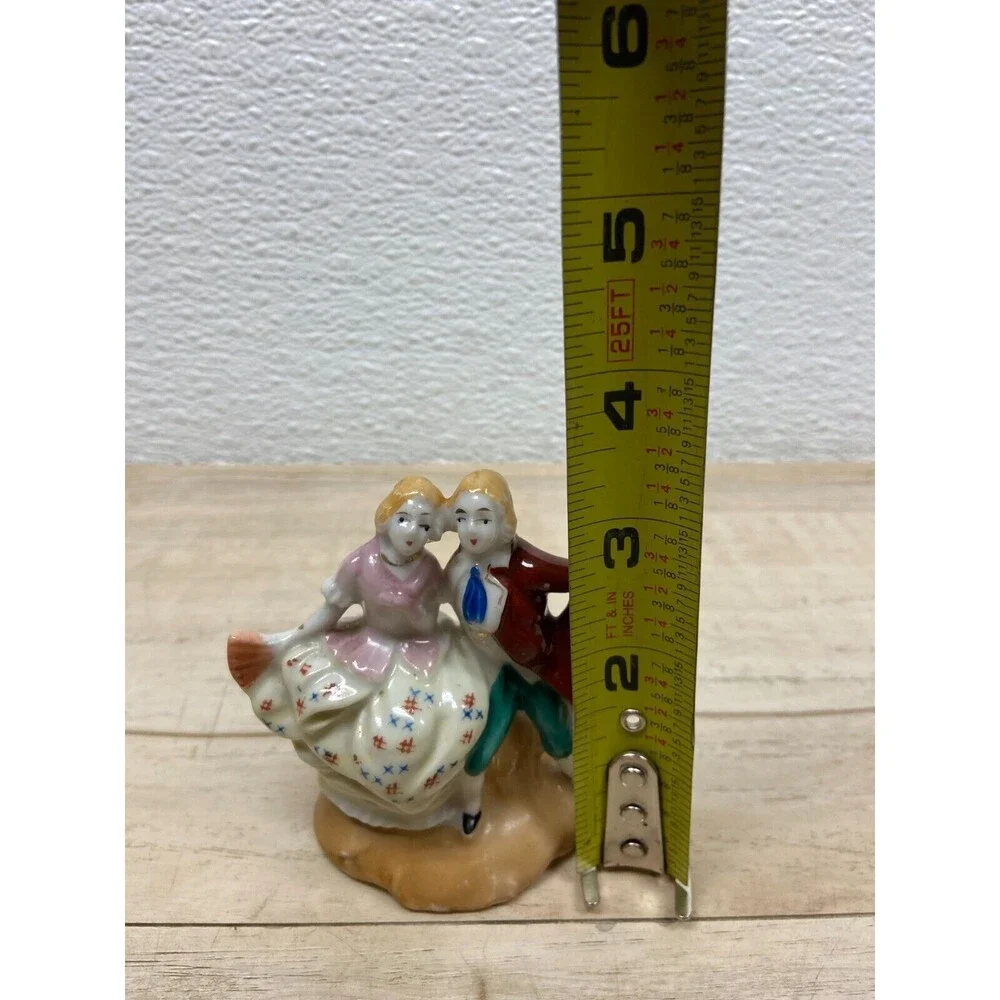 Vtg Victorian Couple Miniture Porcelain Figurine Made In Japan